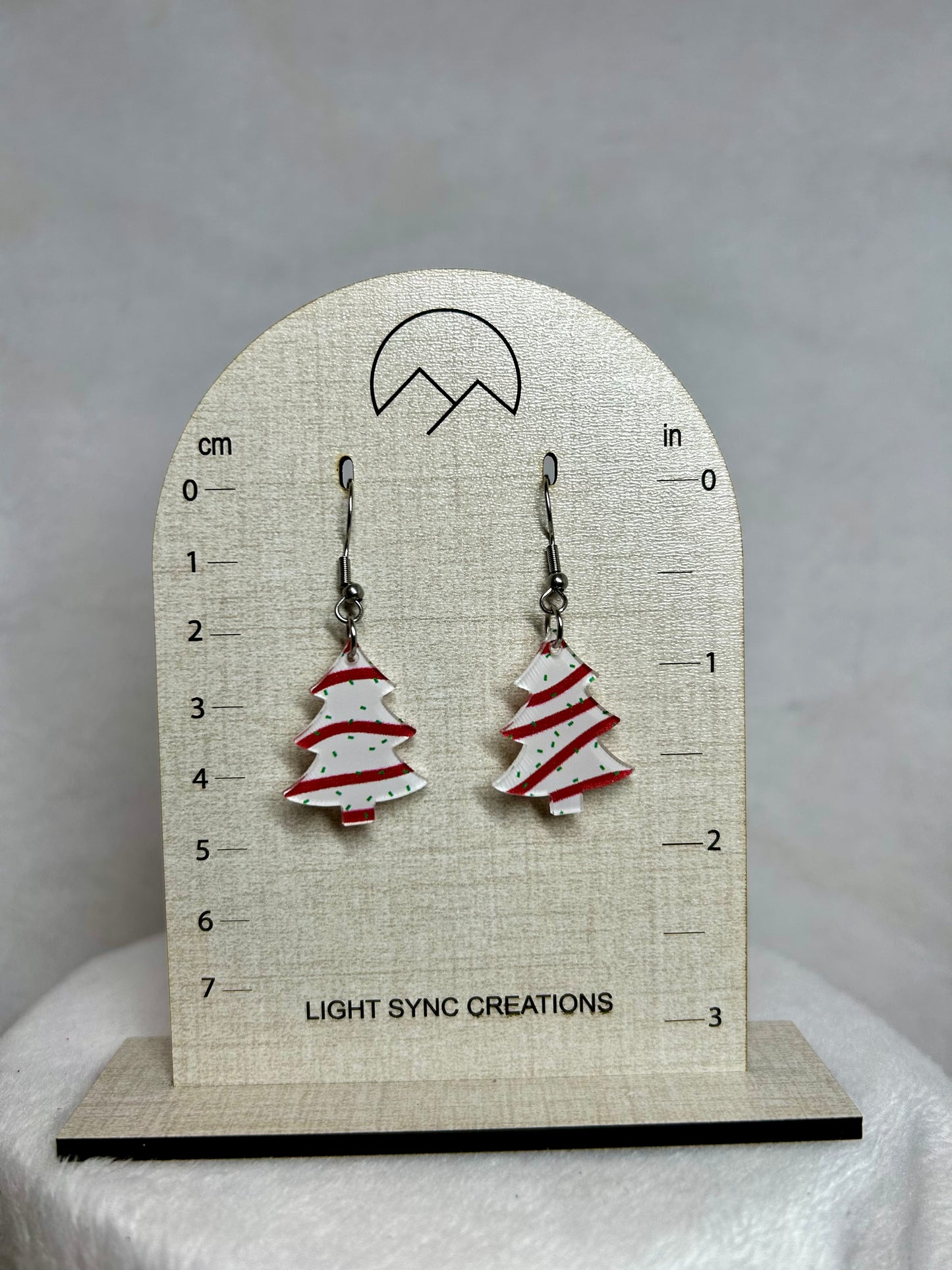 Christmas Tree Cake Dangle Earrings