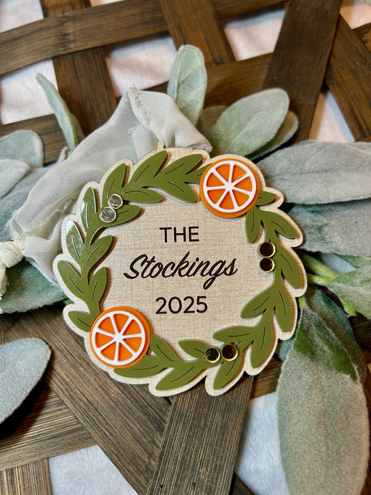 Orange slice Wreath Linen Ornament