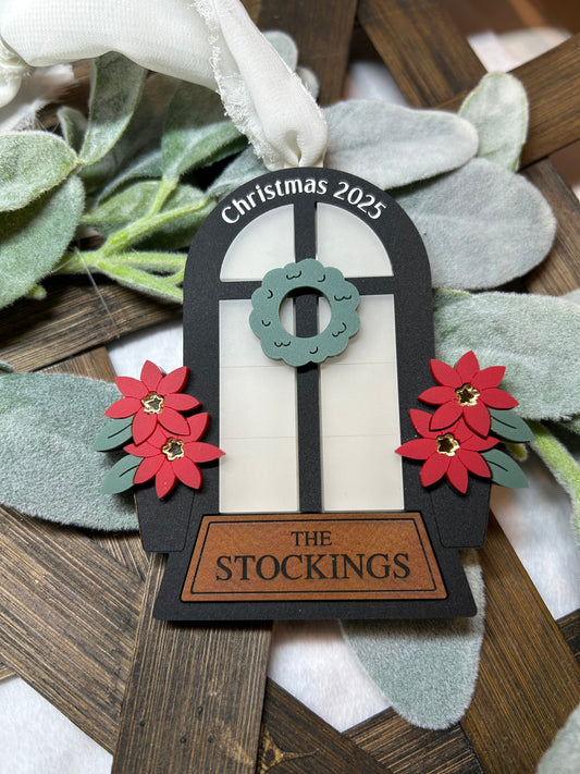 Front Door Ornament with Poinsettias