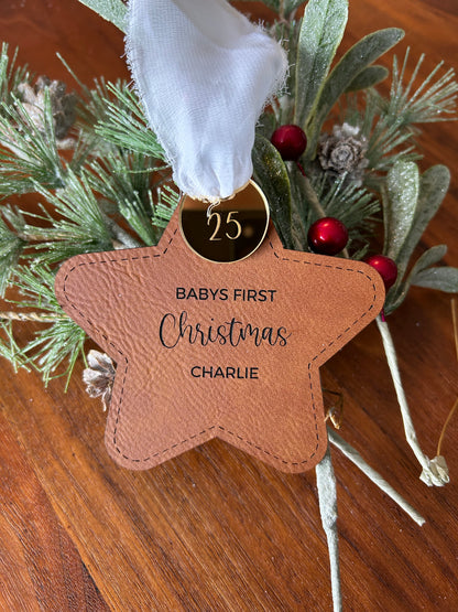 Baby's First Christmas Star Leatherette