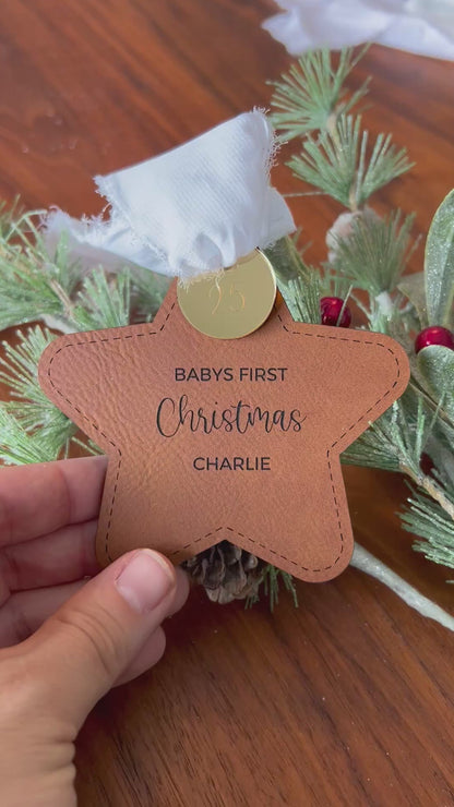 Baby's First Christmas Star Leatherette